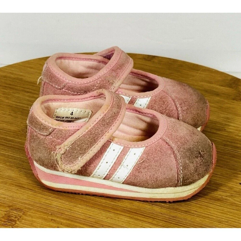 Sox-tab Baby Girl Suede Pink Shoe Size 4